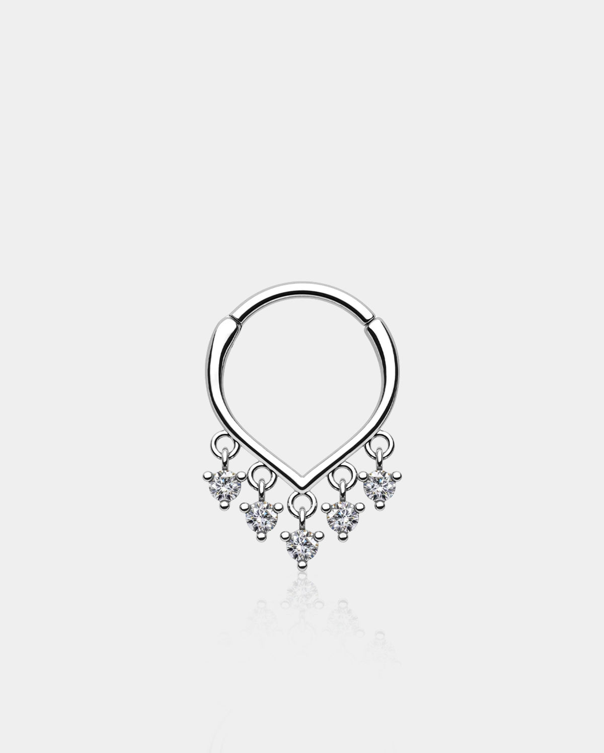 Cute Clear CZ Dangle Septum Ring