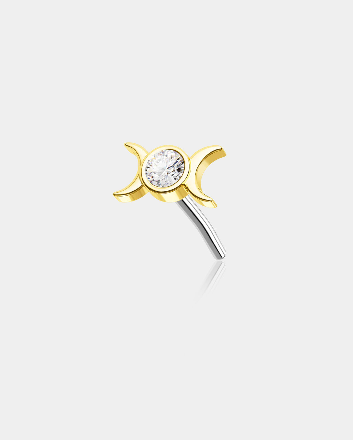 moon phase flat back nose stud