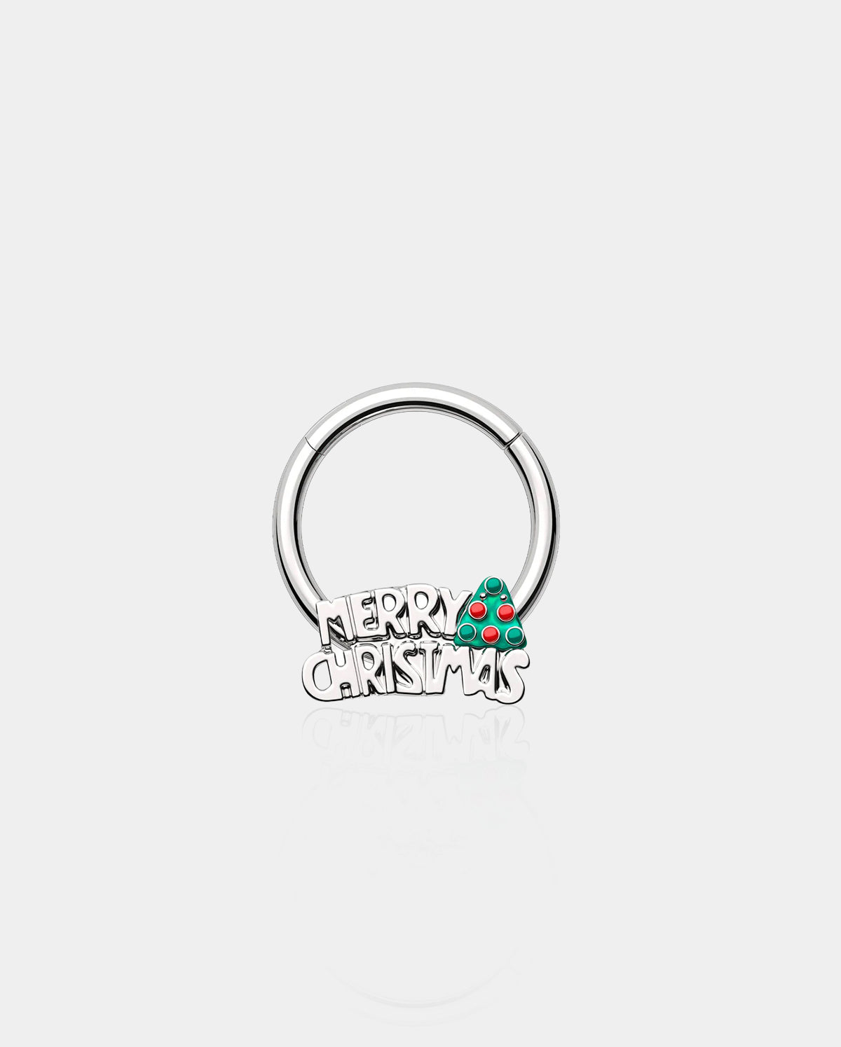 Merry Christmas Lettering Daith Septum Ring