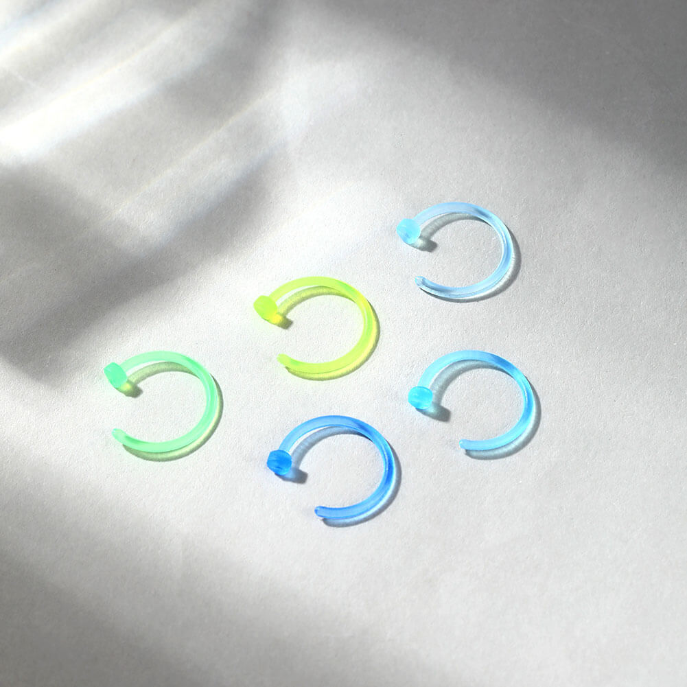 blue acrylic nose ring