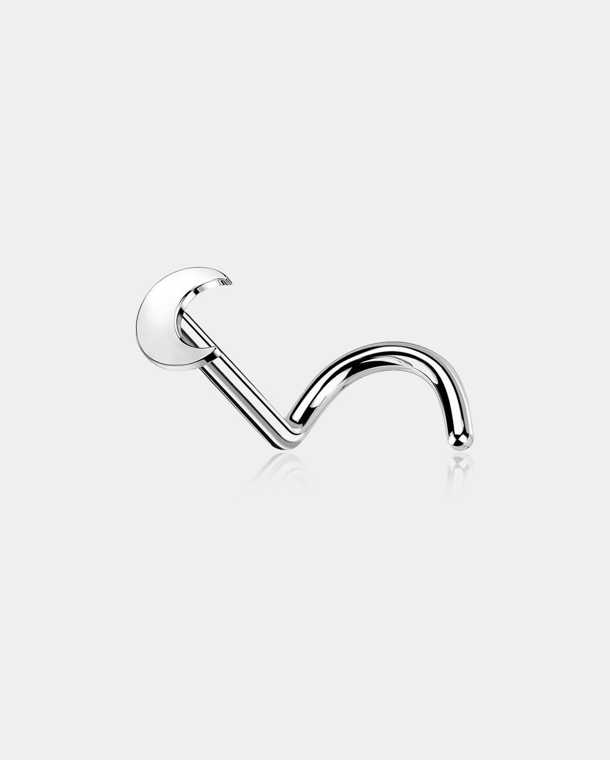 Titanium Moon Nostril Corkscrew Stud