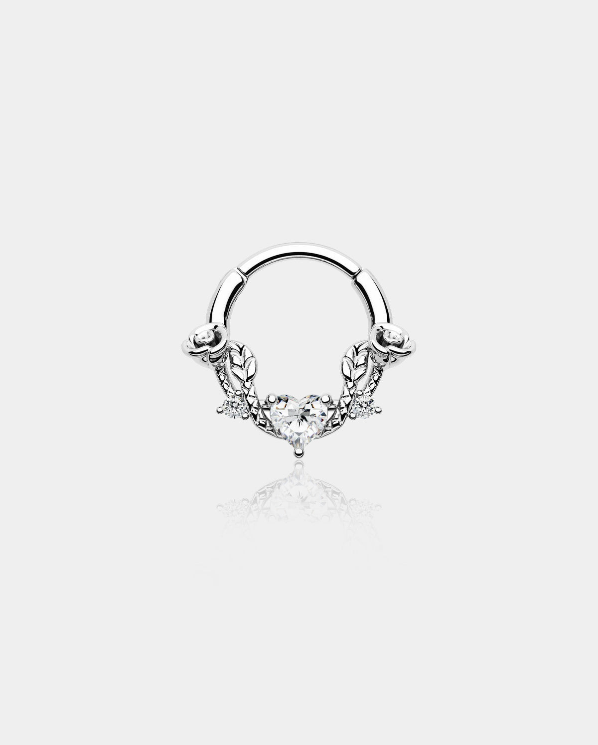 Rose Heart Hinged Segment Septum Ring