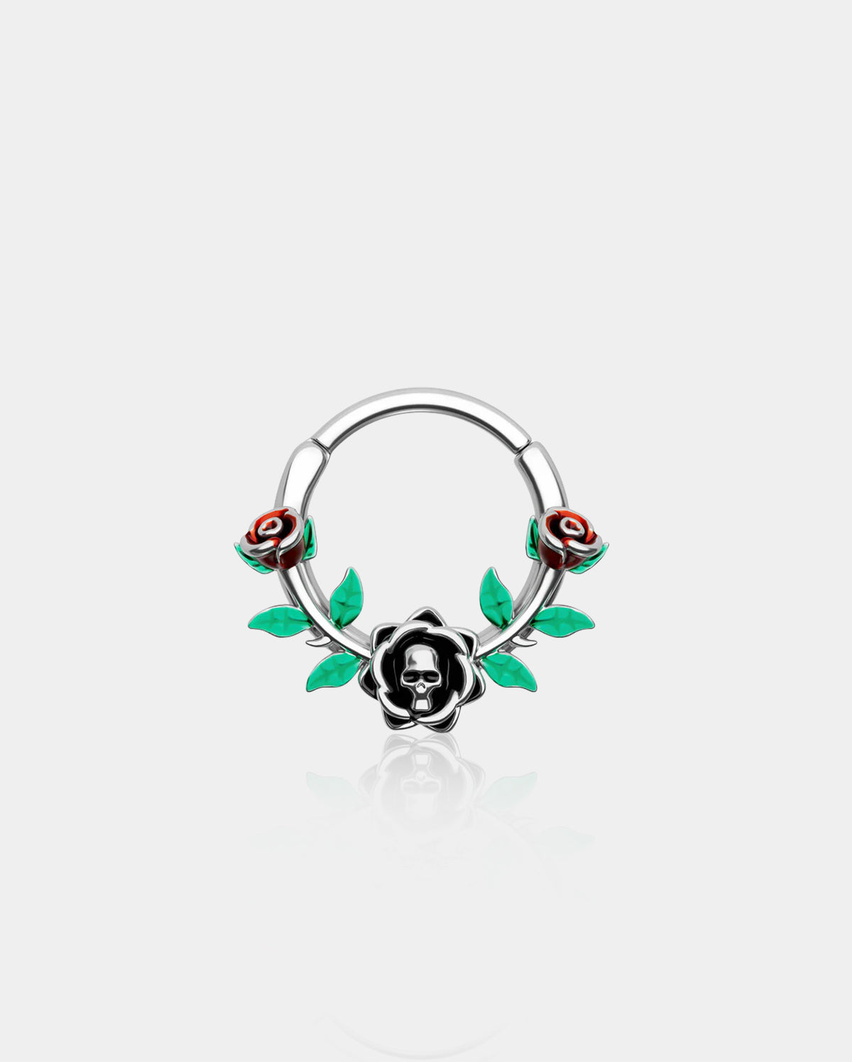 Skull Head Rose Segment Septum Ring