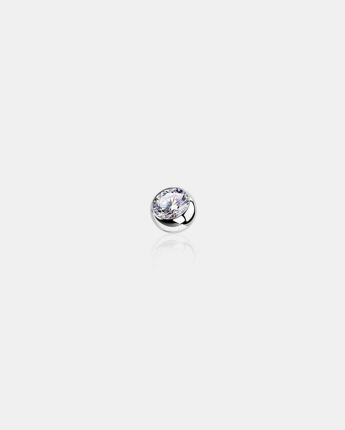 Boule CZ en or blanc 14K Anneaux de ventre 14G Boule CZ 14G