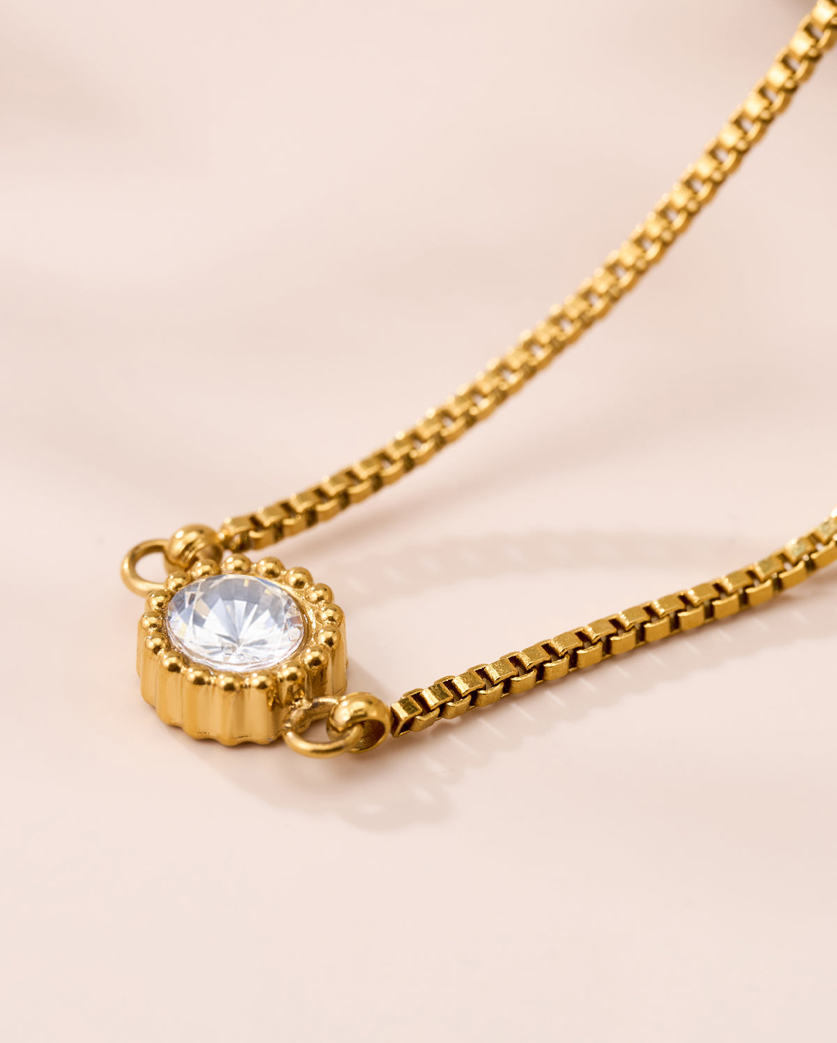 Silver and Gold Minimal Round CZ Bracelet