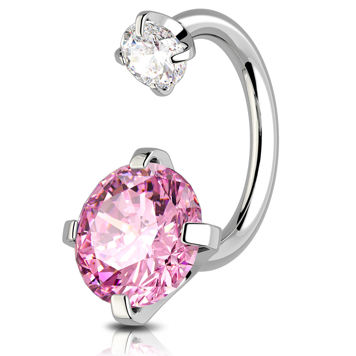 CZ Horseshoe Internally Threadless Cartilage Ring