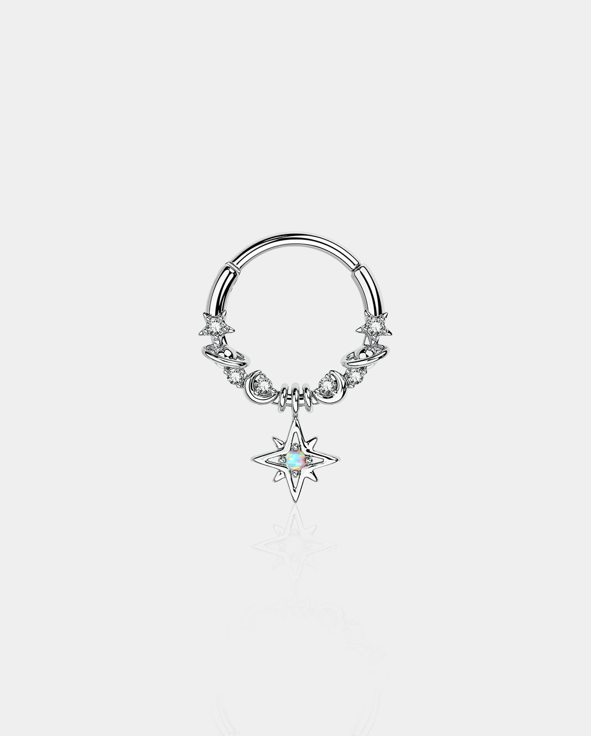 Star Moon Planet Dangle Septum Ring