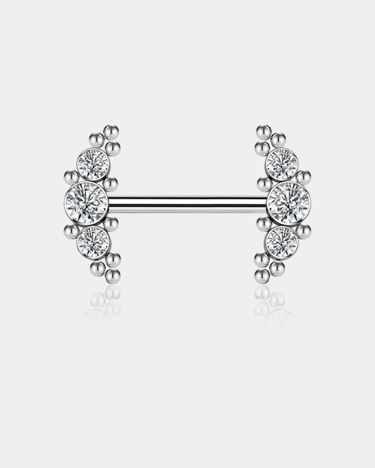 14G Titane Nipple Barbell CZ et Perles Nipple Shield Bijoux