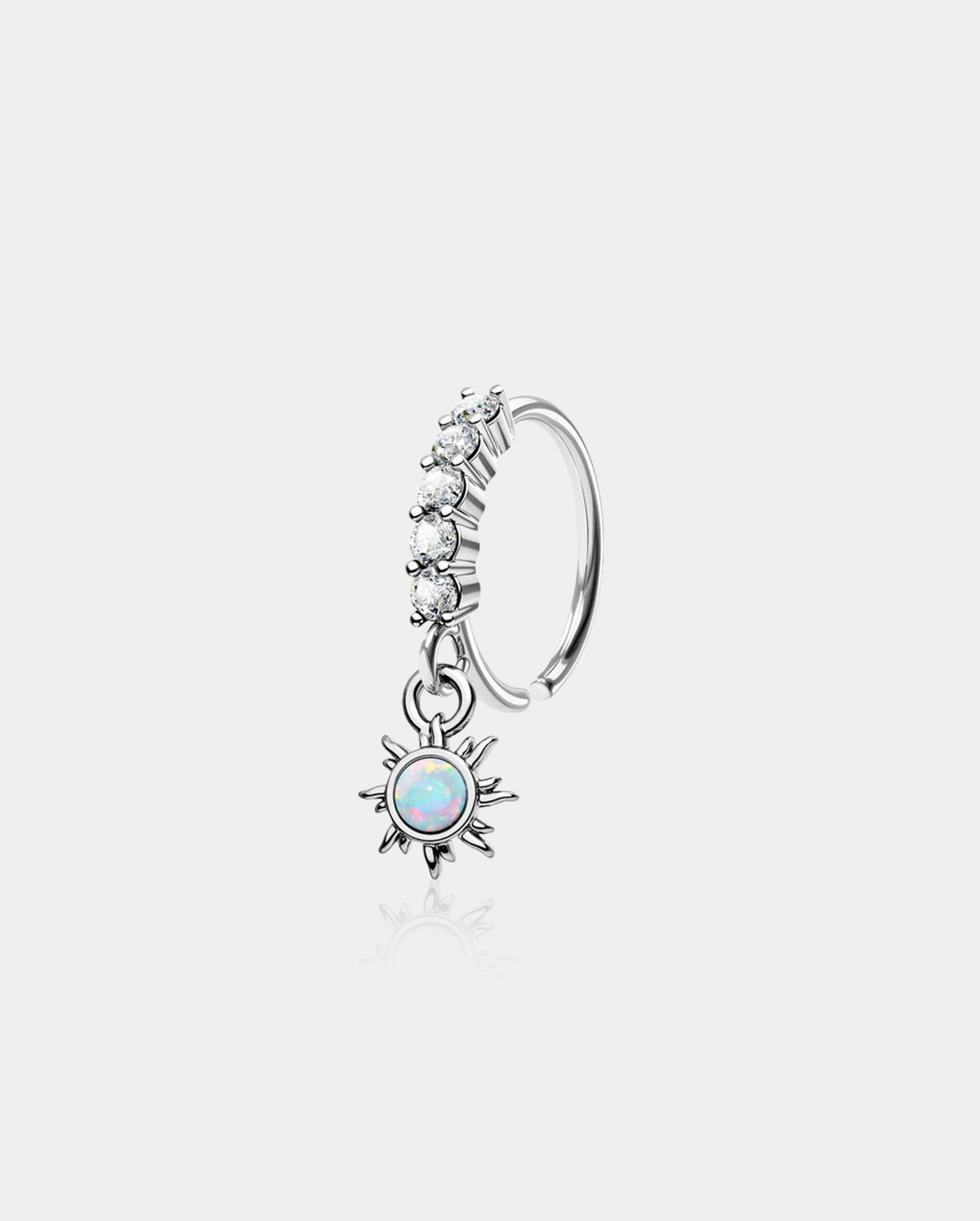 Opal Sunflower Dangle Seamless Nose Ring