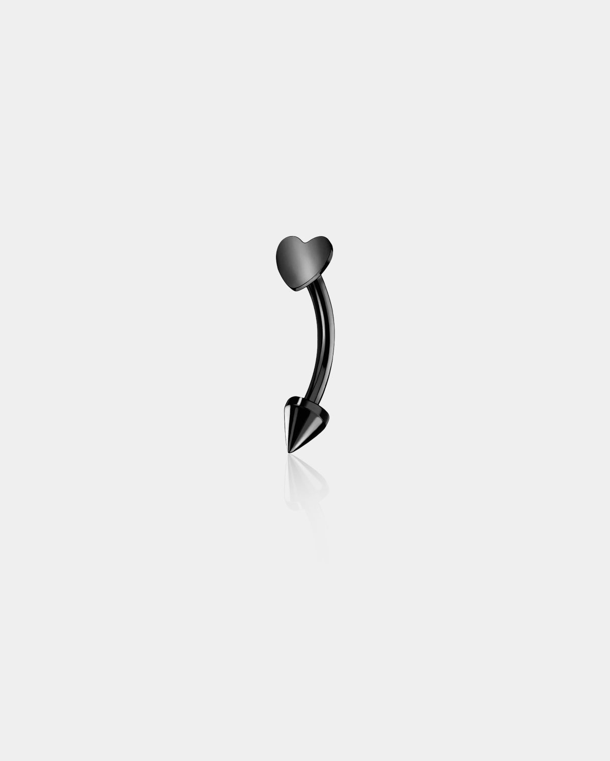 Flat Heart Spike Titanium Eyebrow Ring