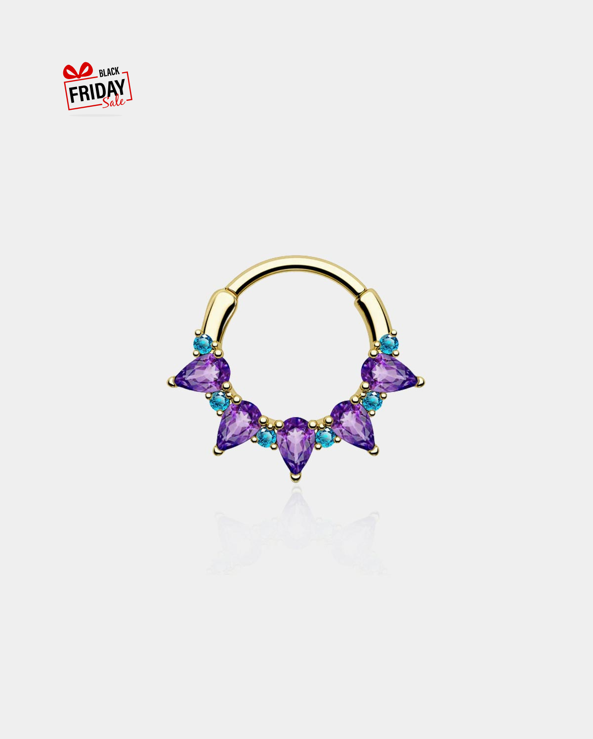 Gorgeous Purple CZ Segment Septum Ring