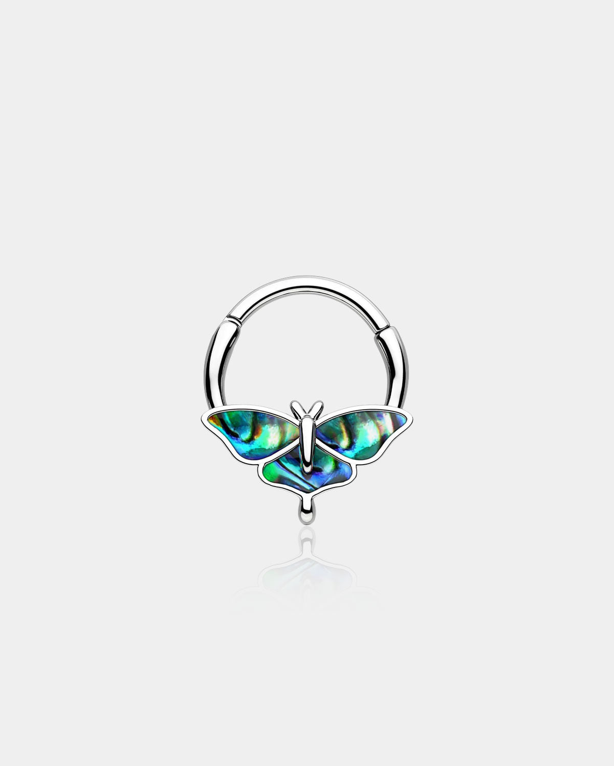 silver abalone septum ring