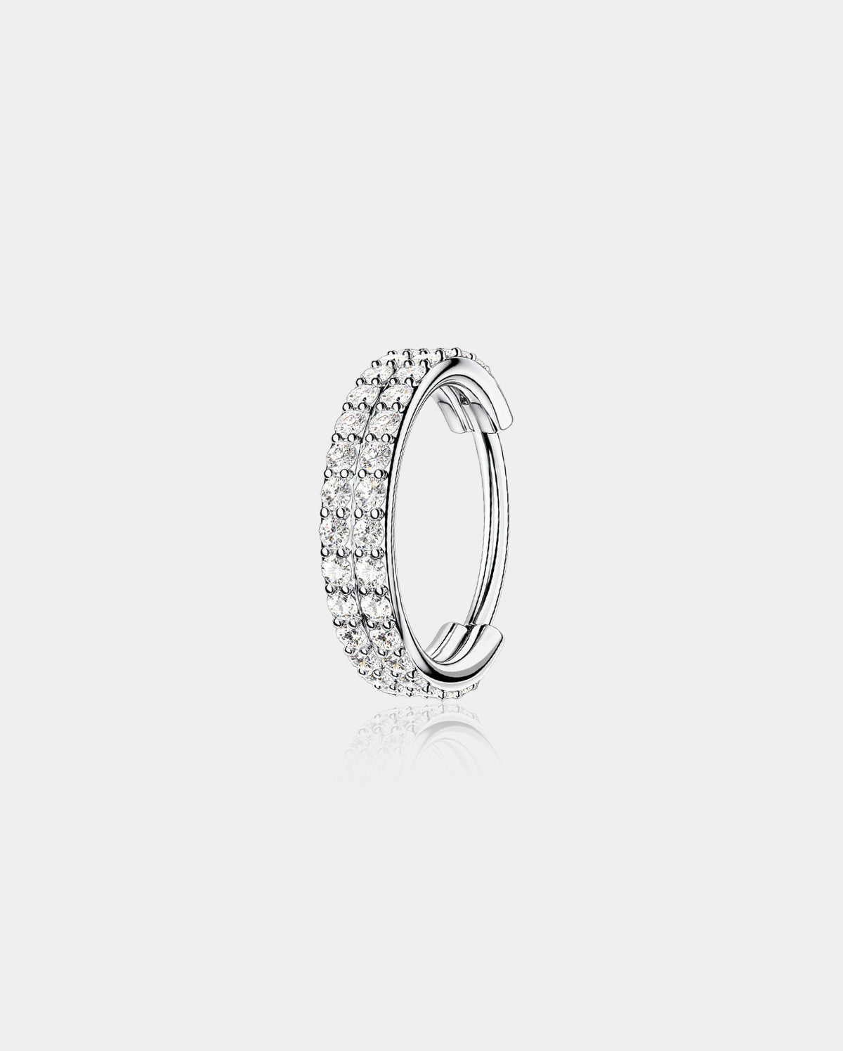 16G anillos dobles cristal con bisagras segmento clicker aro
