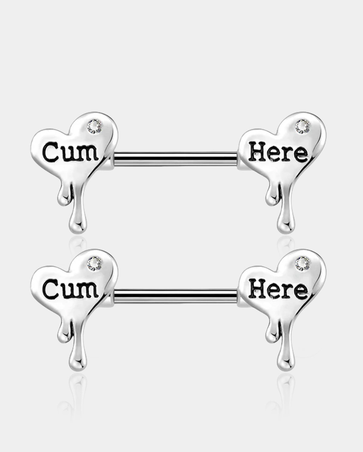 2Pcs Melting Heart and Letter Nipple Rings Pack