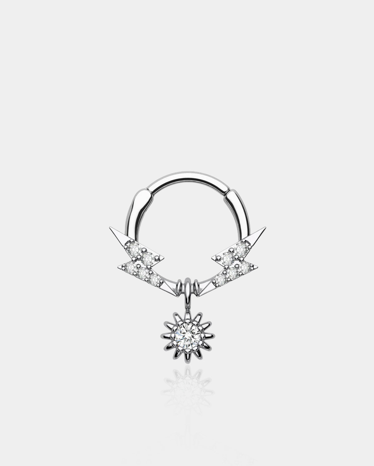 Lightning Bolt Sun Dangle Septum Ring