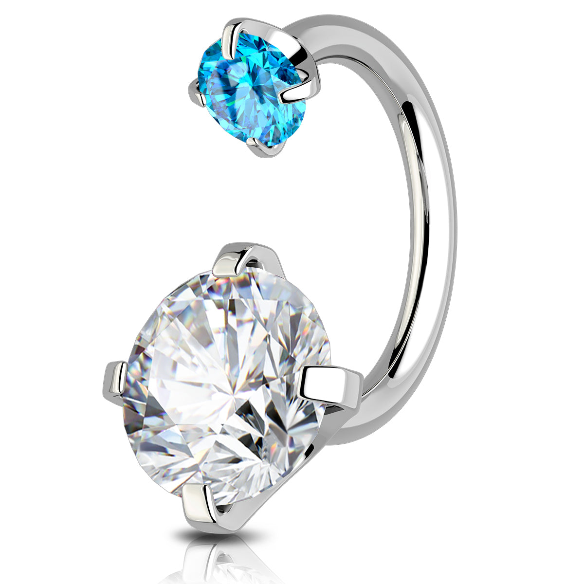 CZ Horseshoe Internally Threadless Cartilage Ring