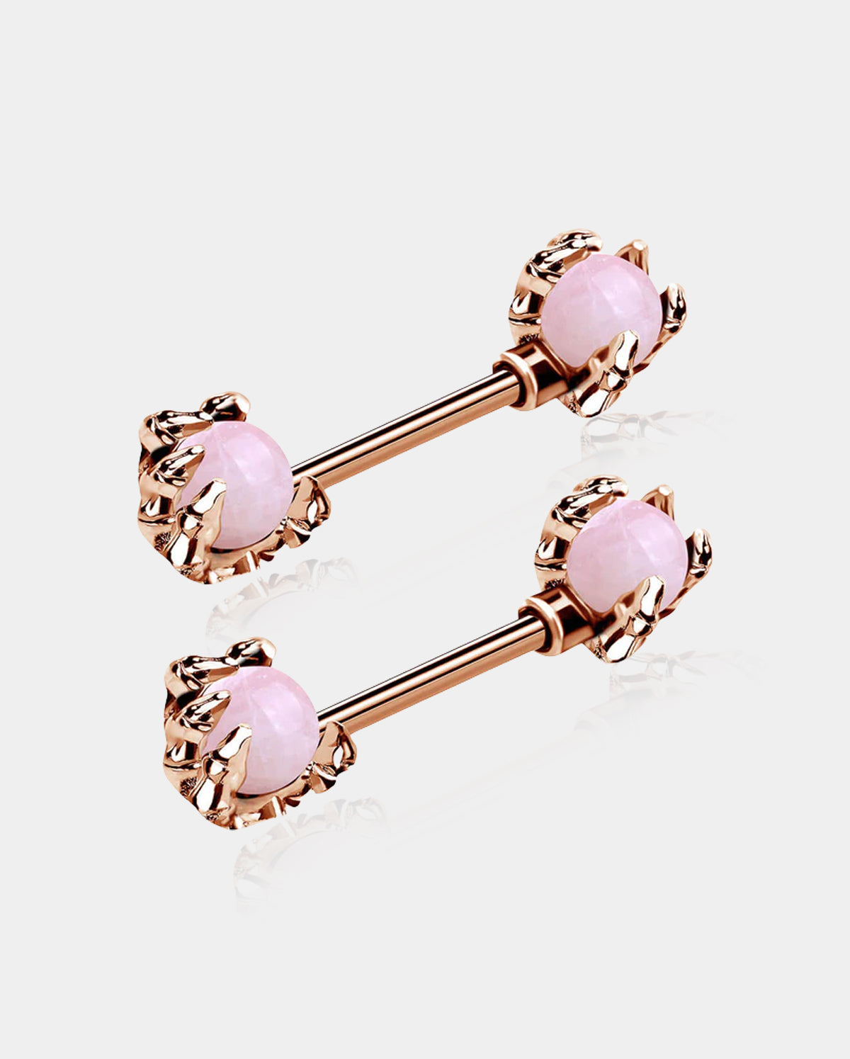 14G Dragón Claws Nipple Anillos Blanco Ópalos Pezón Barbell Piercing