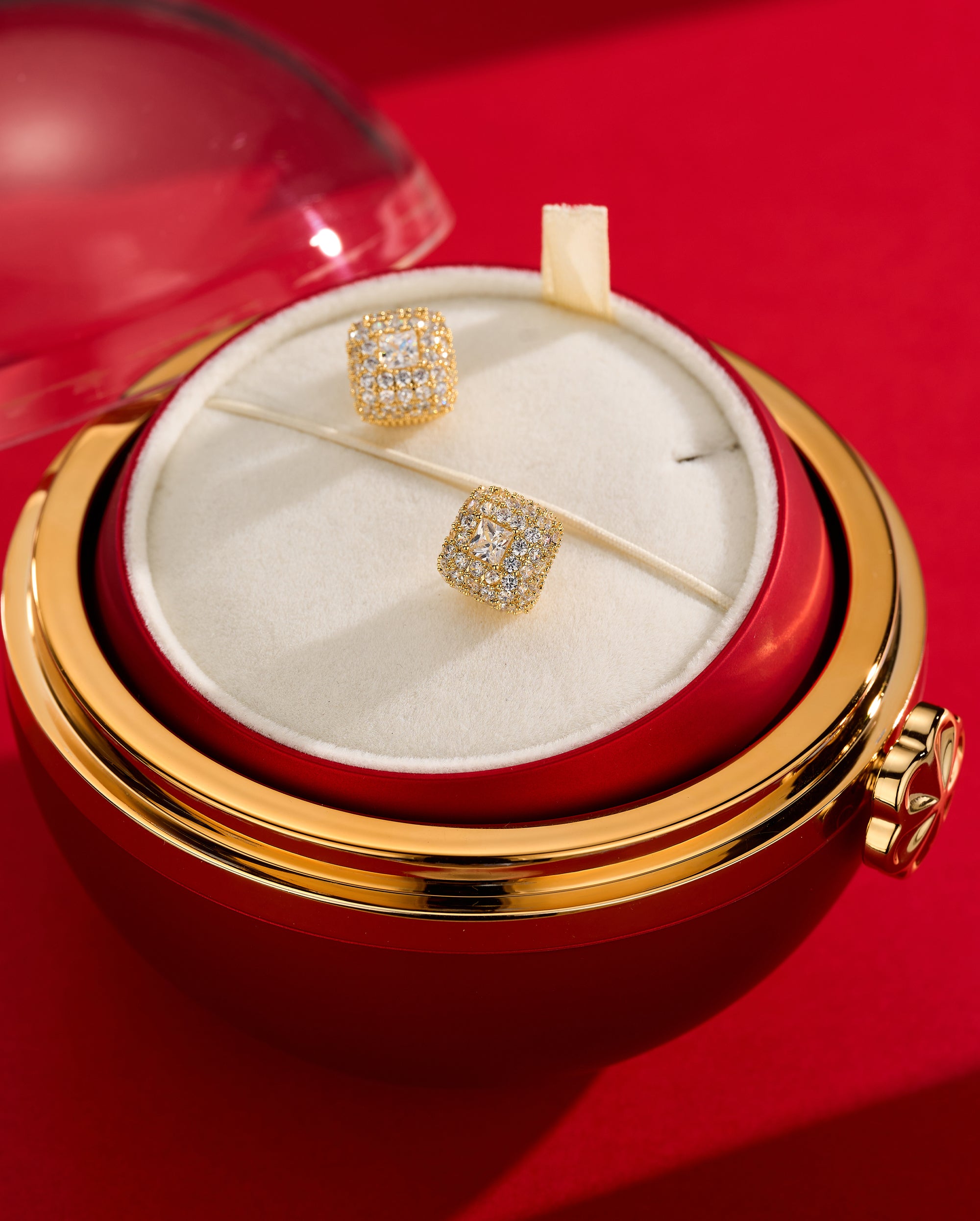 2PCS Luxe Pave Sparkle CZ Stud Earrings