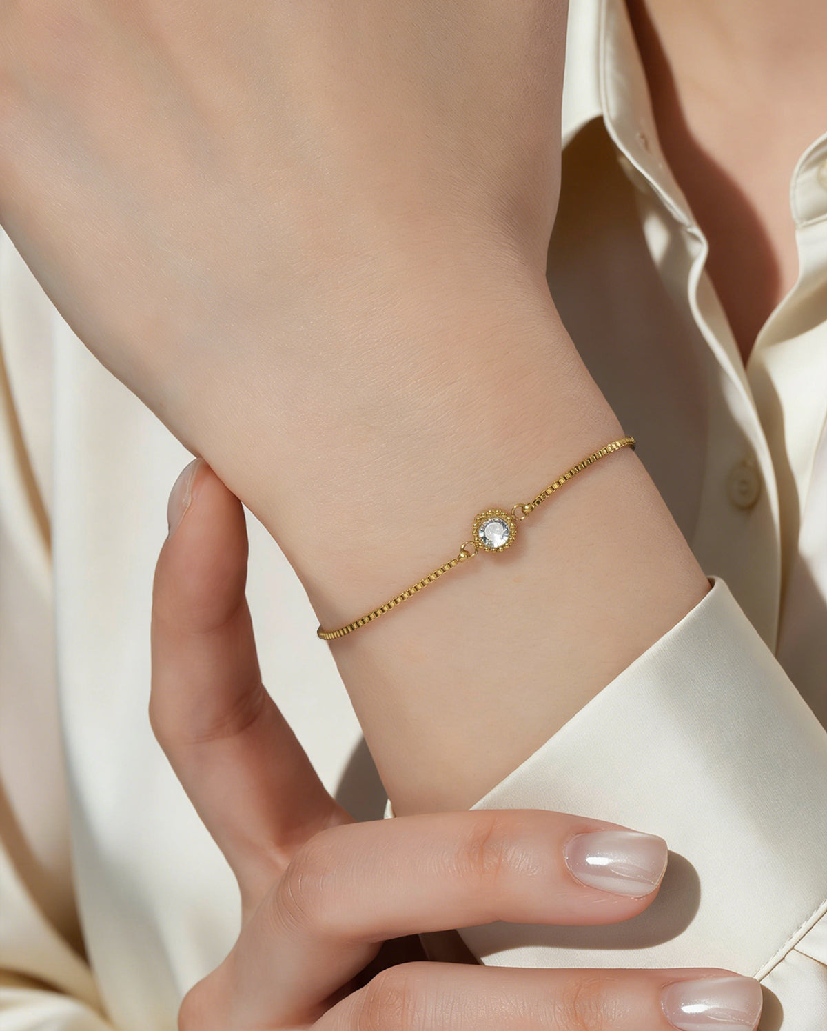 gold CZ bracelet