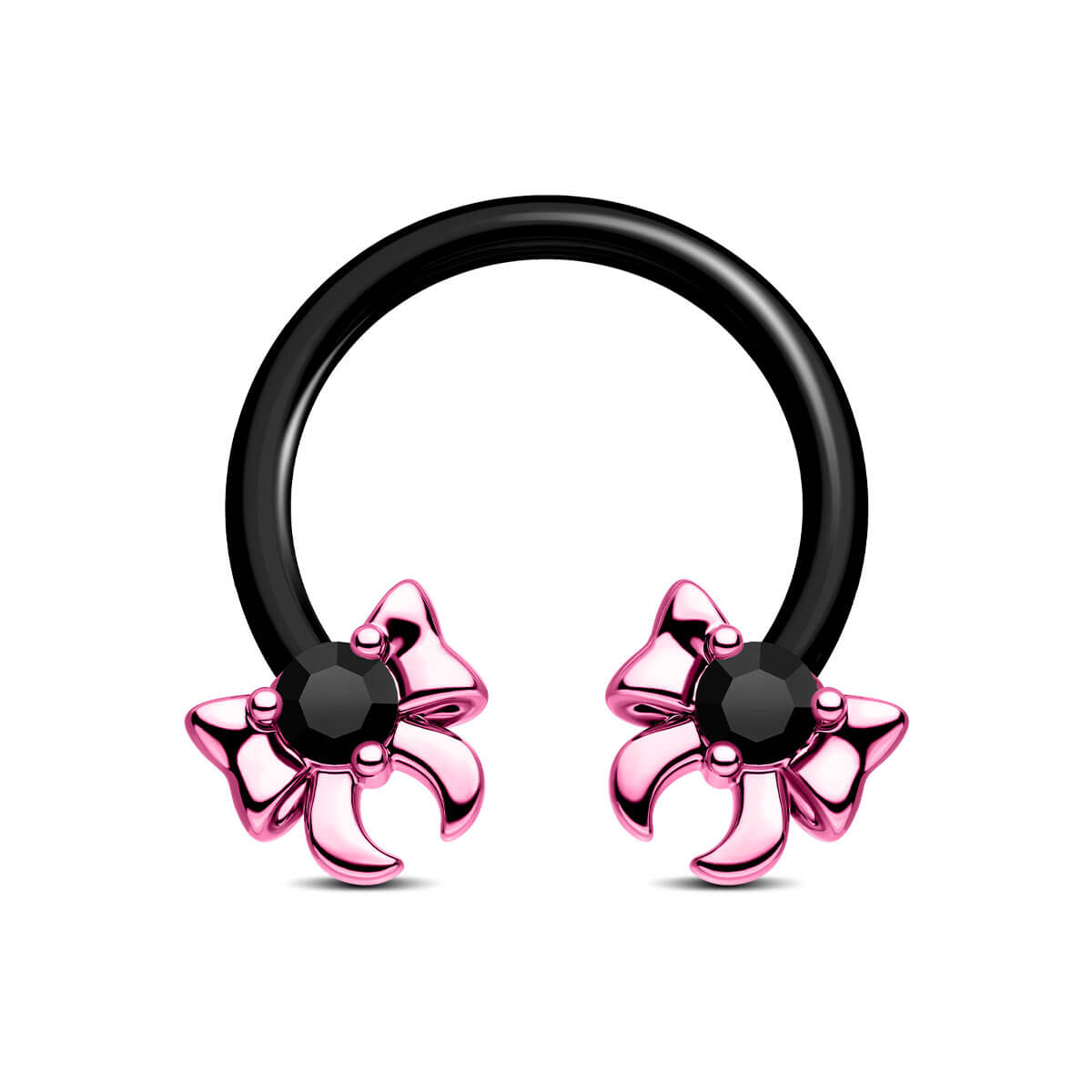 pink and black septum ring