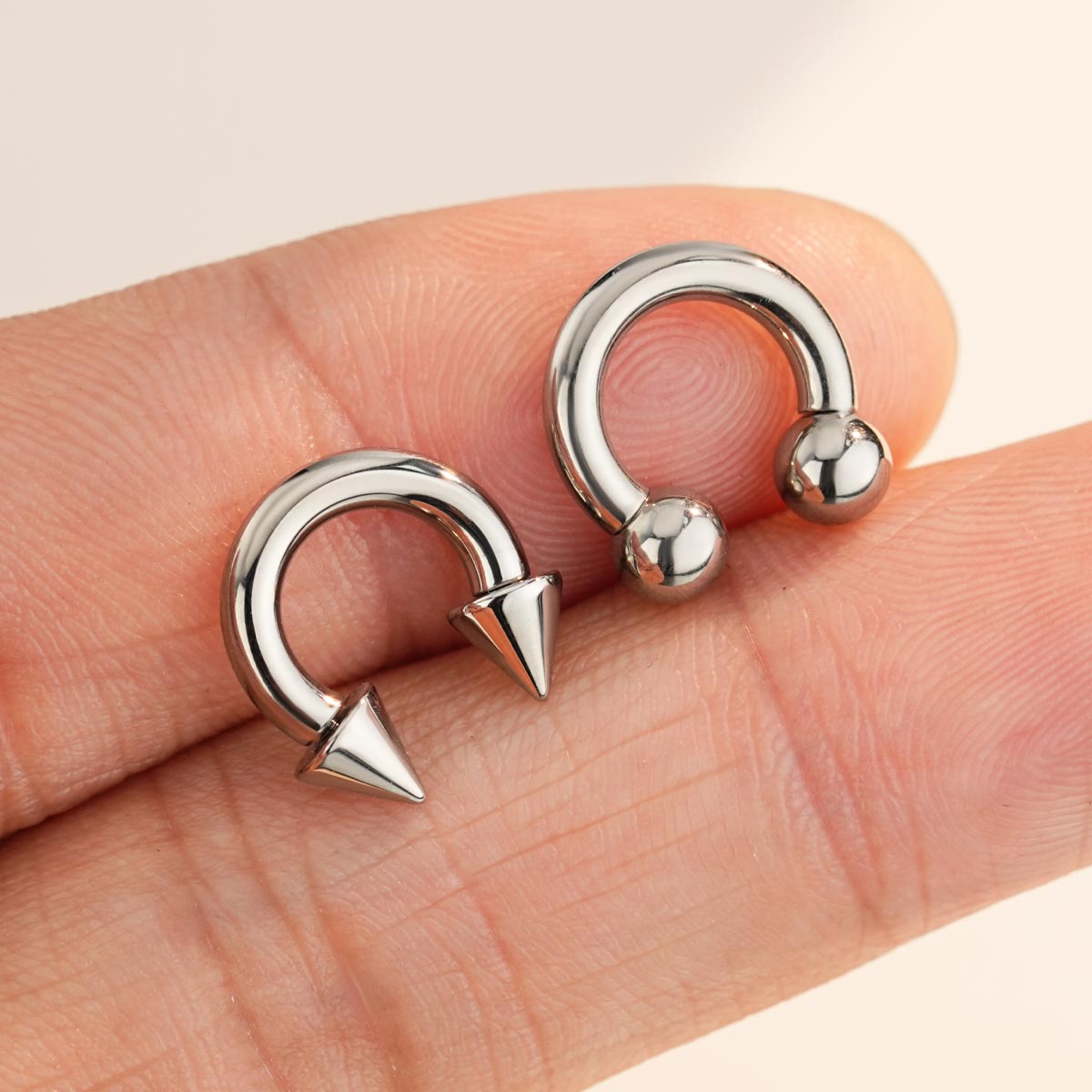 16G 2 piezas de titanio anillo de herradura paquete 8/10/12mm