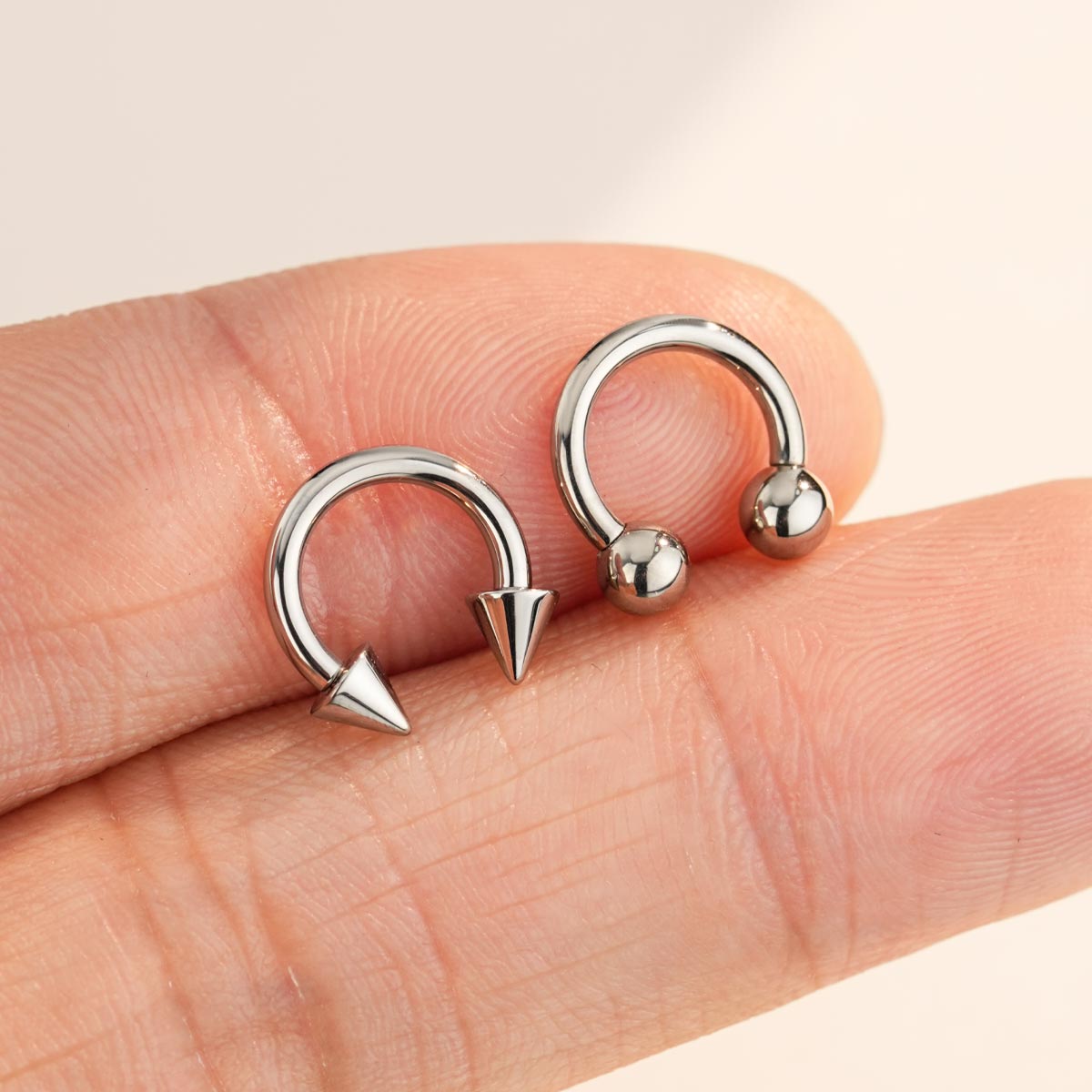 16G 2 piezas de titanio anillo de herradura paquete 8/10/12mm