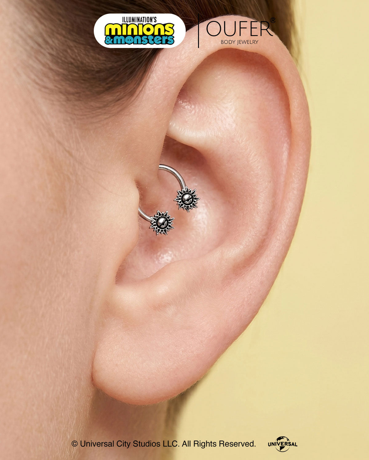 MINIONS × OUFER Sun Symbol Horseshoe Septum Ring