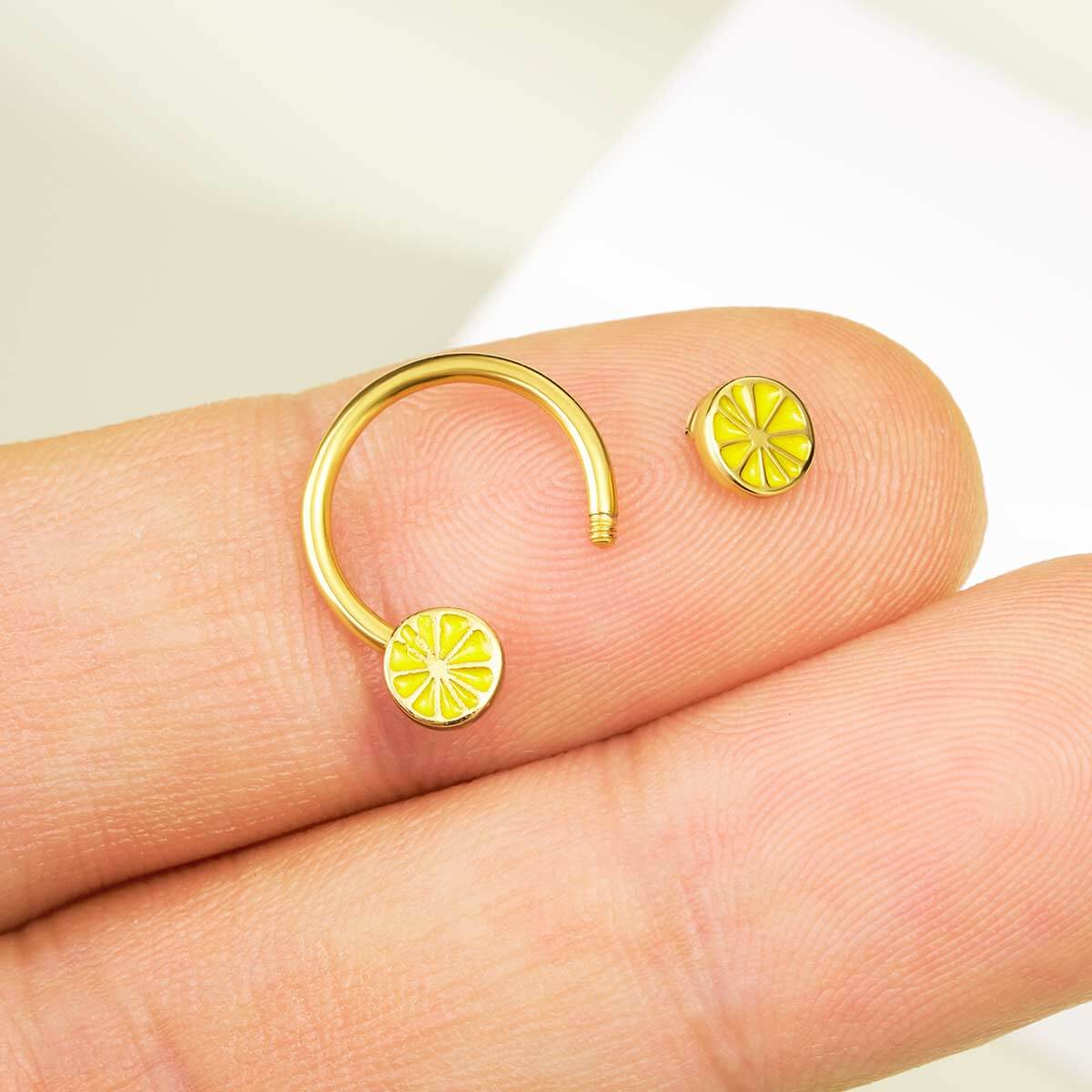 16G Lemon Slice Horseshoe Septum Ring