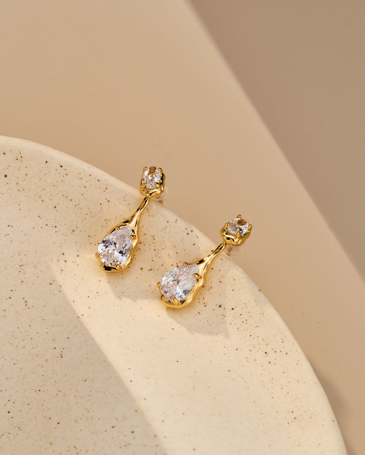 2PCS Teardrop CZ Threader Drop Earrings
