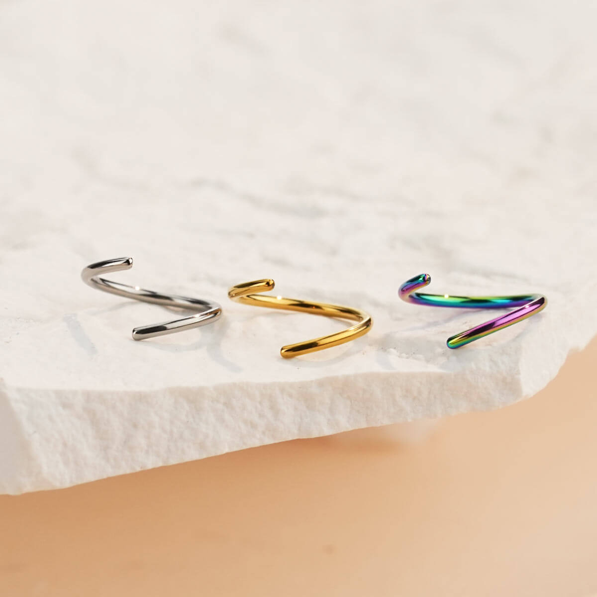 12Pcs Multicolored Seamless Nose Ring Set