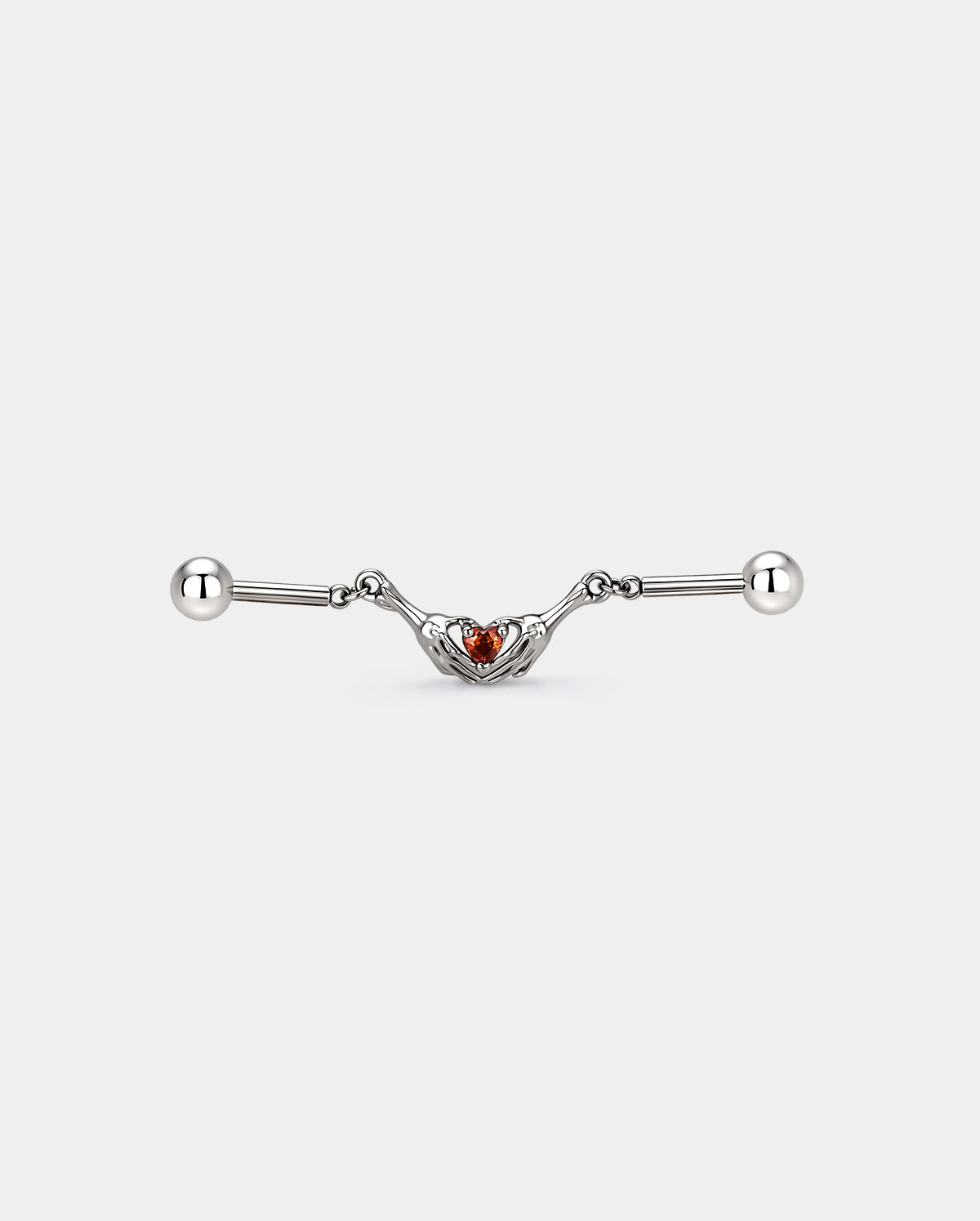 oufer Skeleton Hands Industrial Barbell