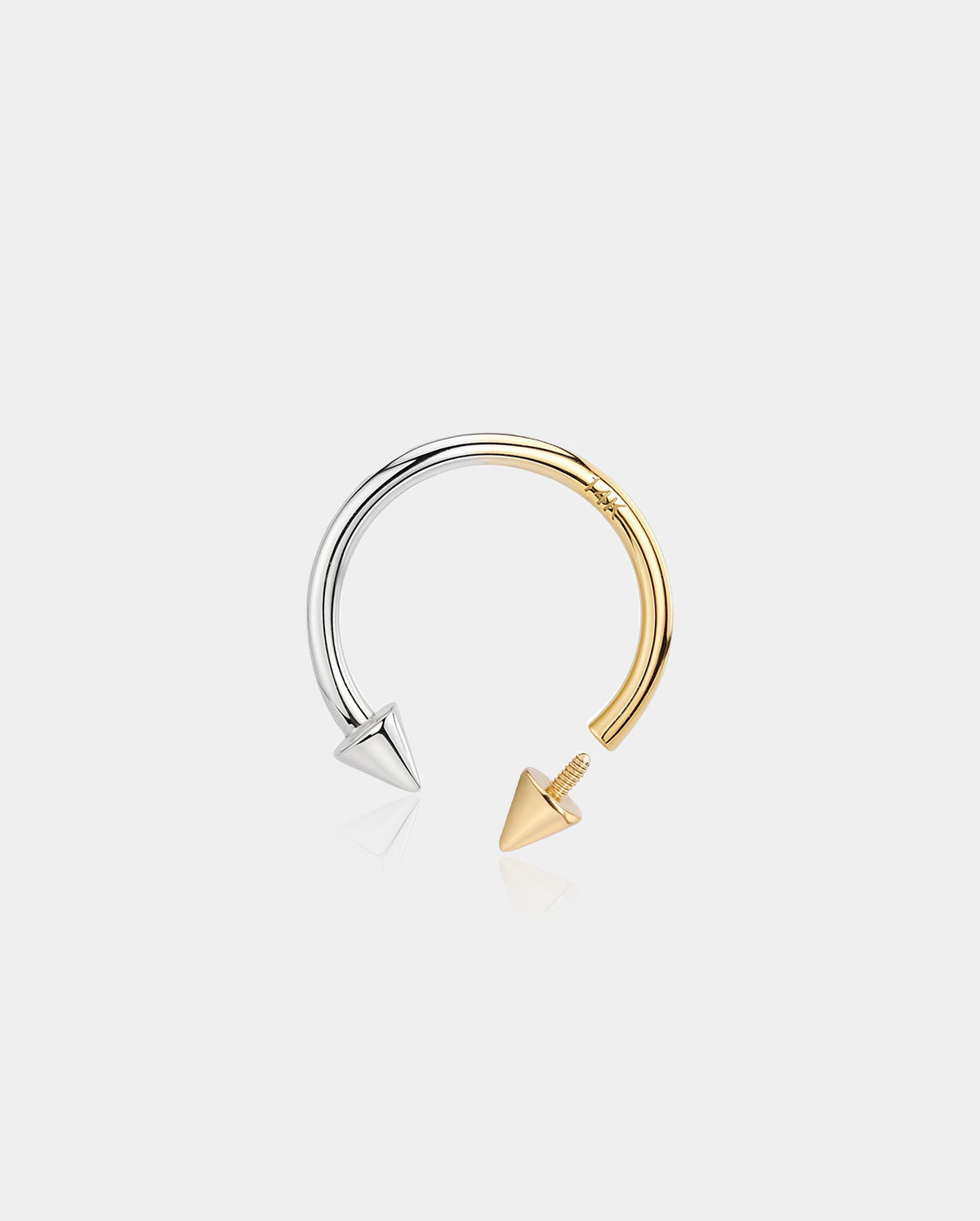 14K Oro 16G Herradura Septum Anillo Piercing Hélix
