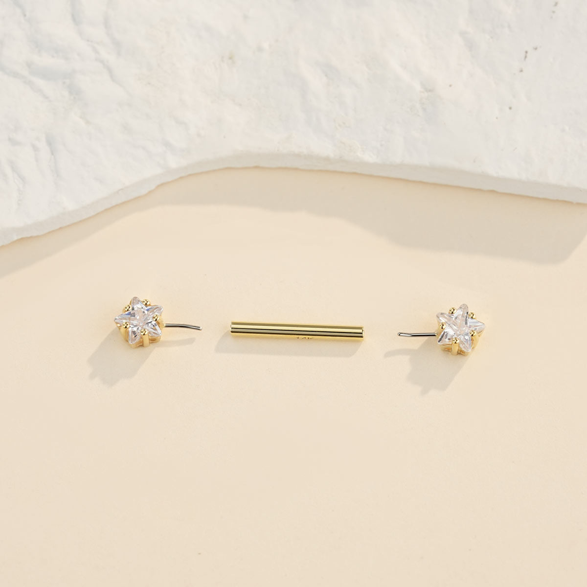 threadless star nipple rings