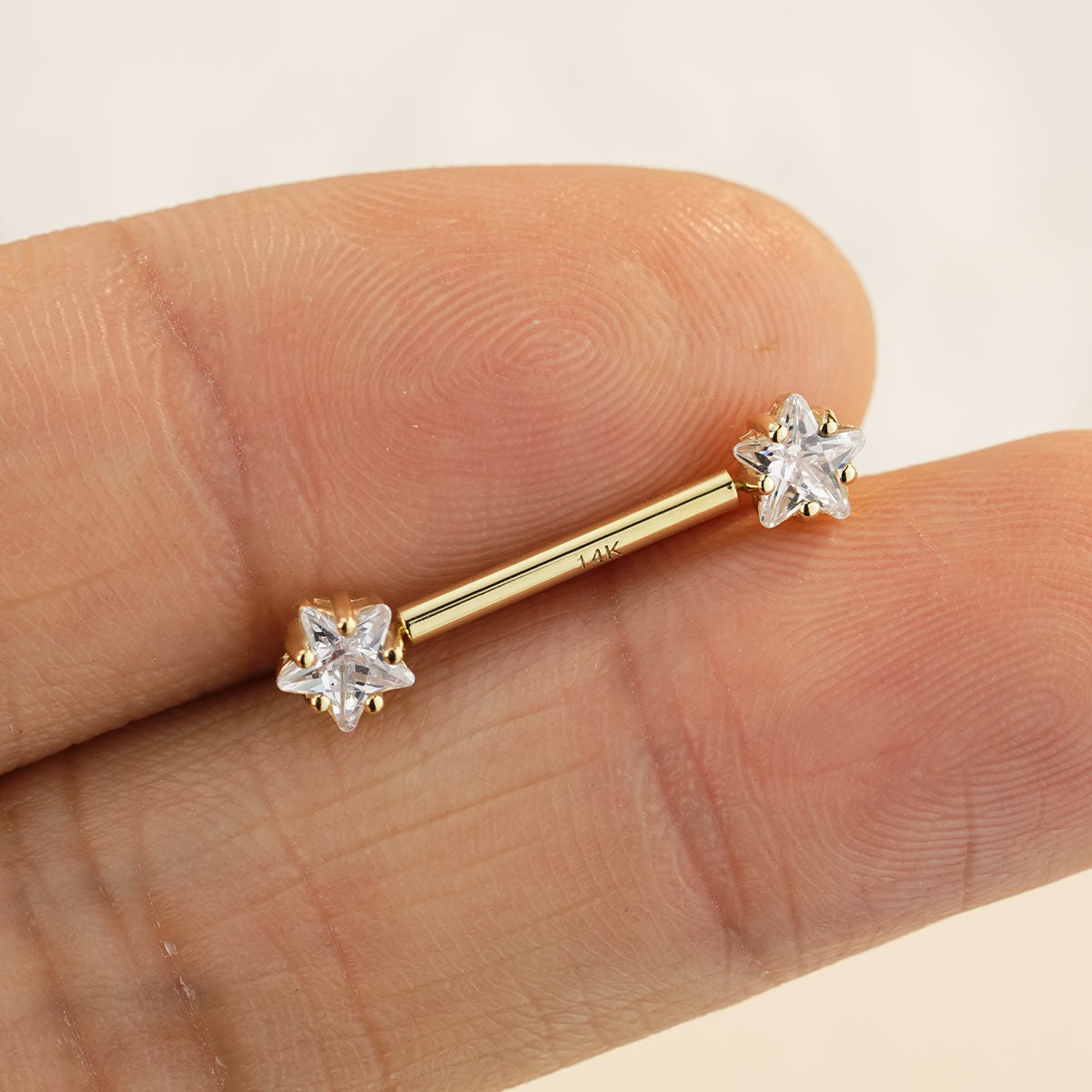threadless star nipple rings