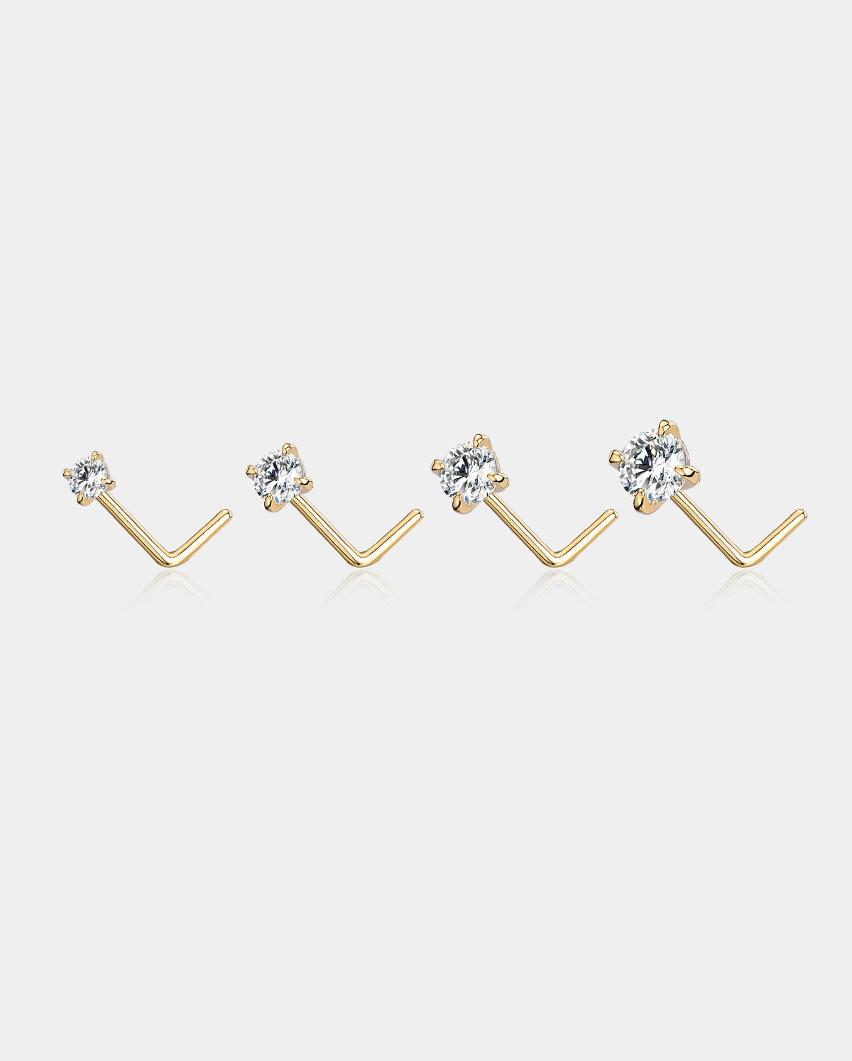 14k solid gold nose stud