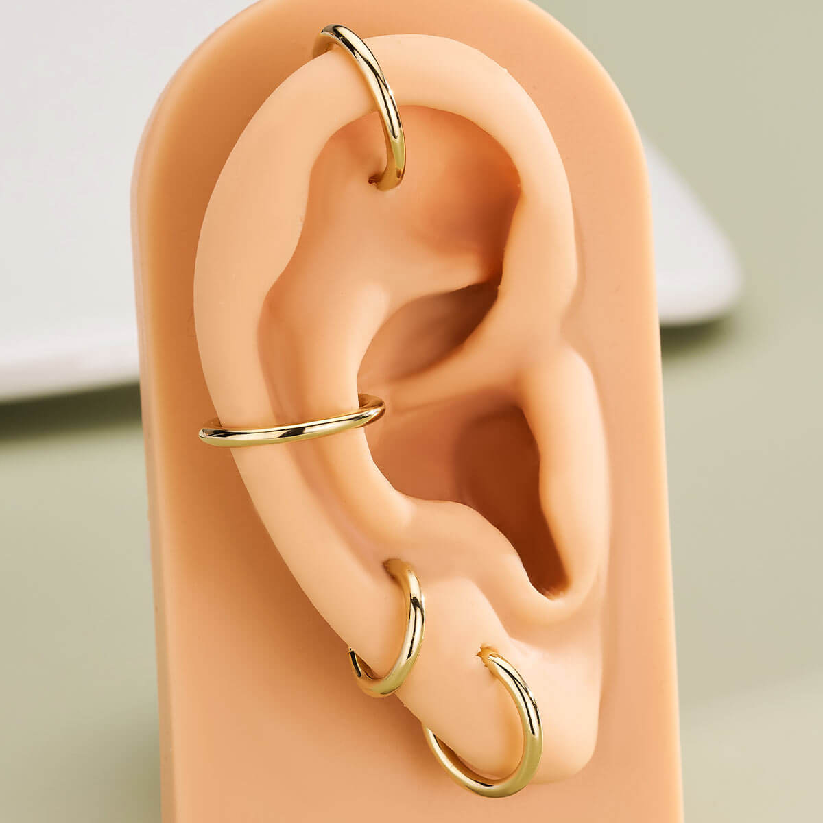 14K Solid Gold 14G Hinged Segment Septum Ring
