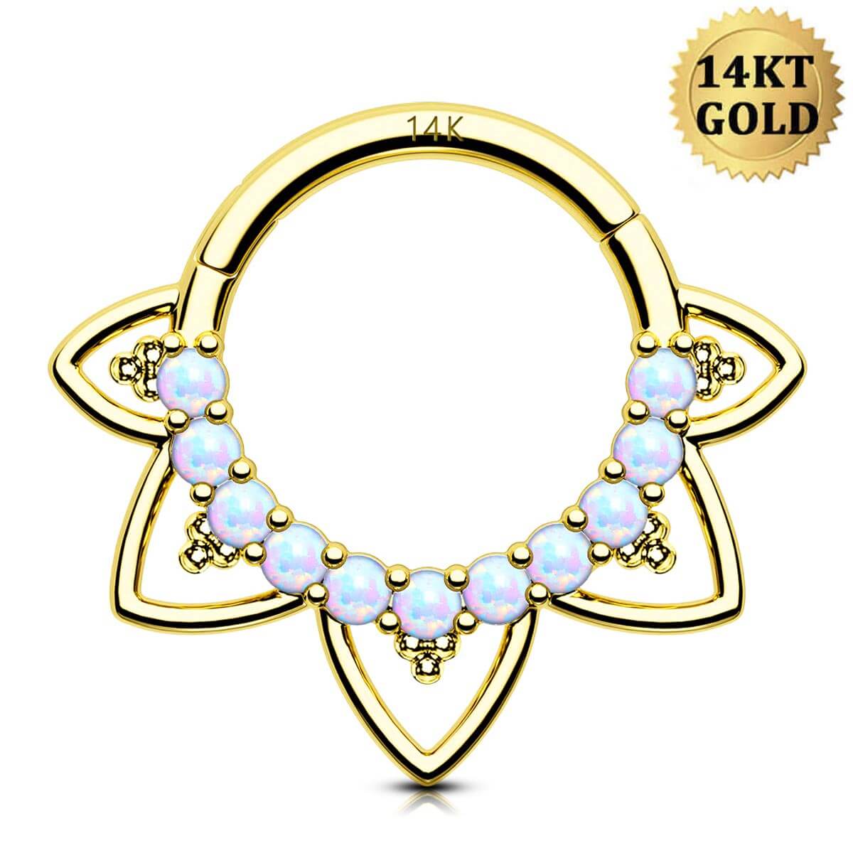 gold opal septum ring