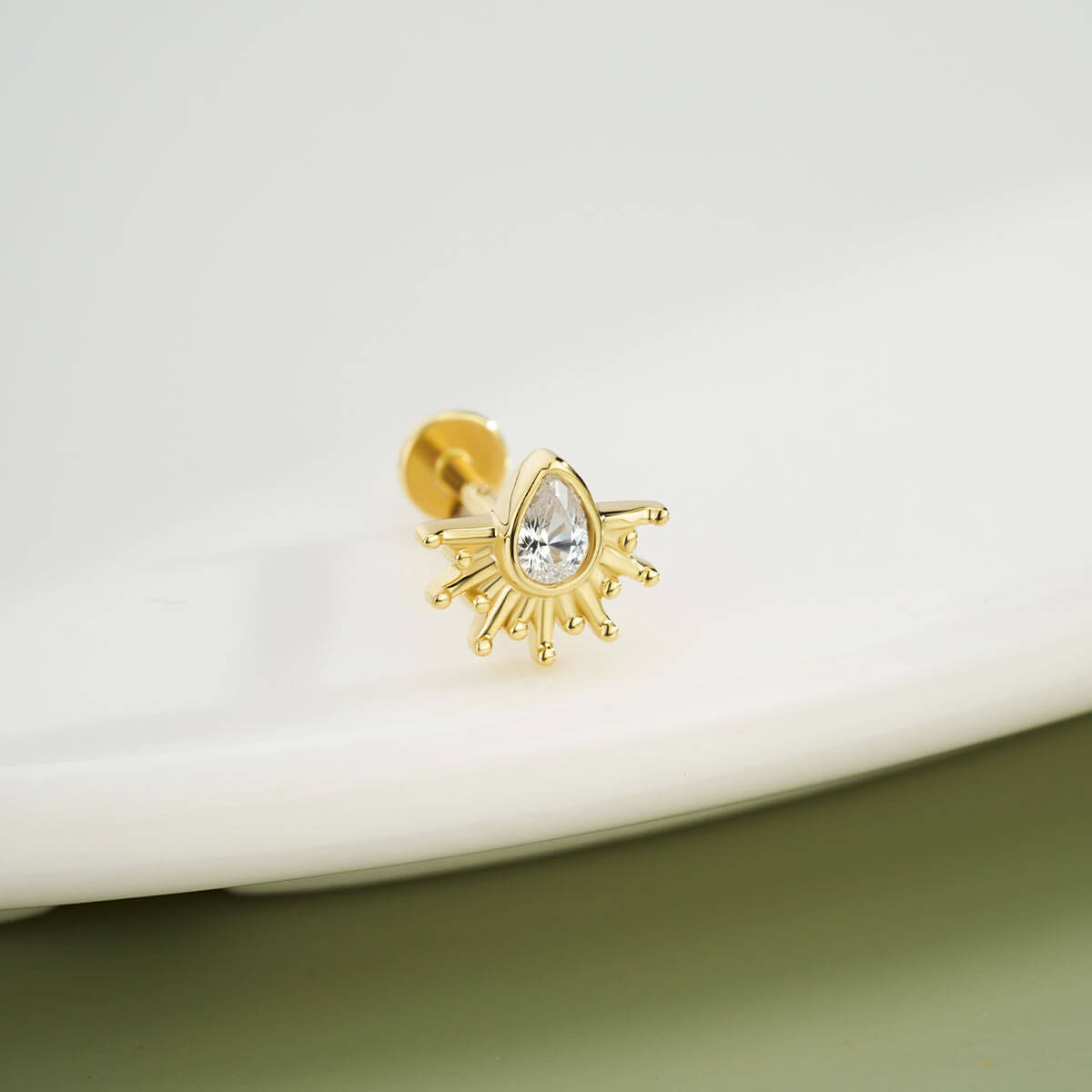 sunburst nose cartilage stud