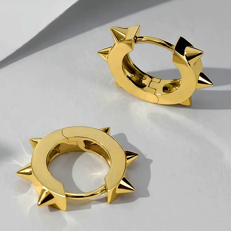 2PCS Spike Punk Hoop Earrings