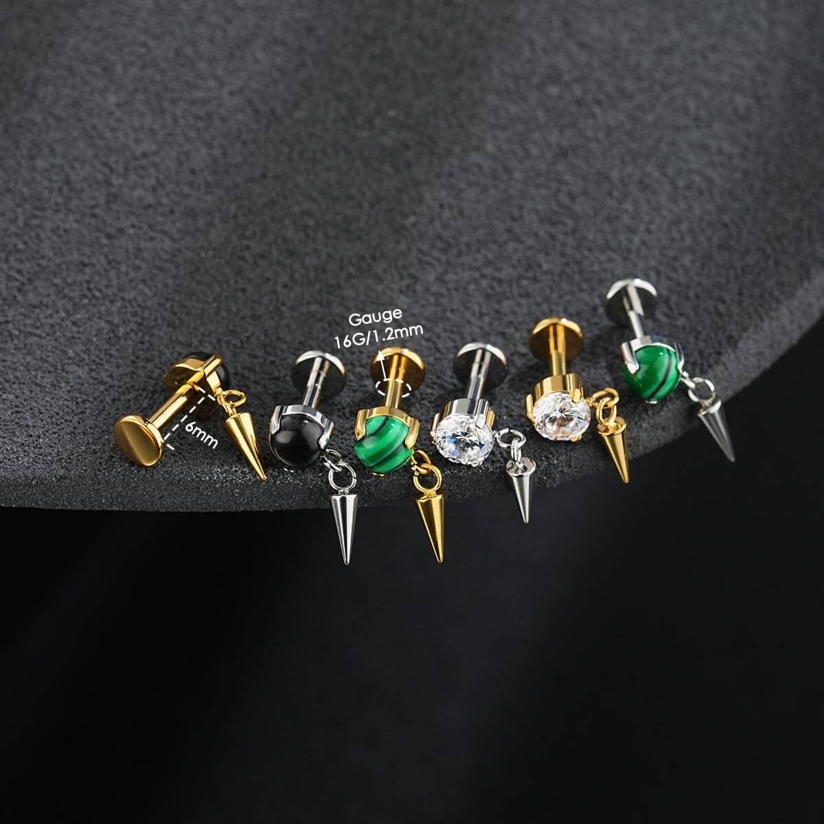 16g spike cartilage stud