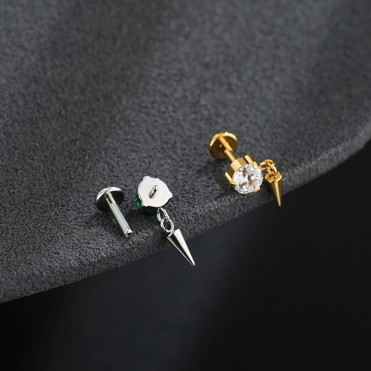 Spike Dangle Internally Threaded Cartilage Stud