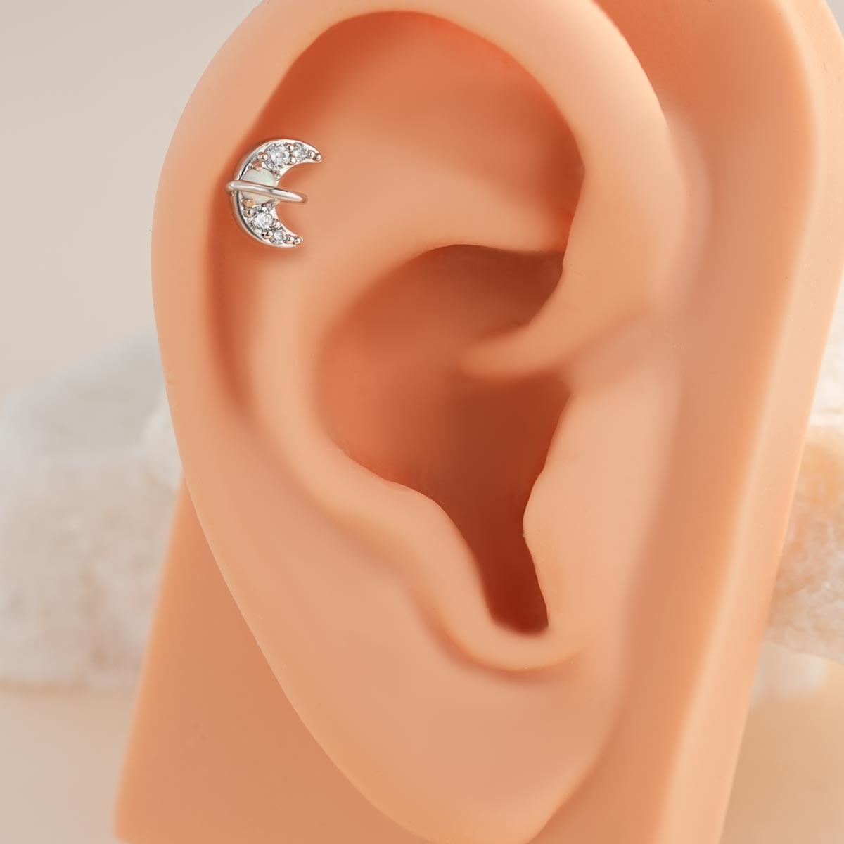 Opal Moon Internally Threaded Helix Stud