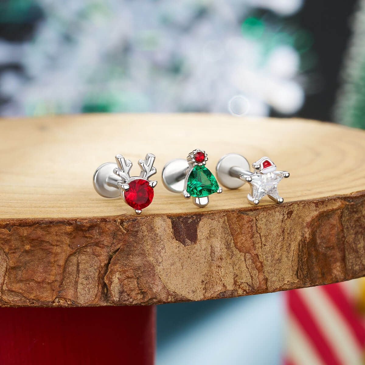 3PCS Star Internally Threaded Cartilage Studs