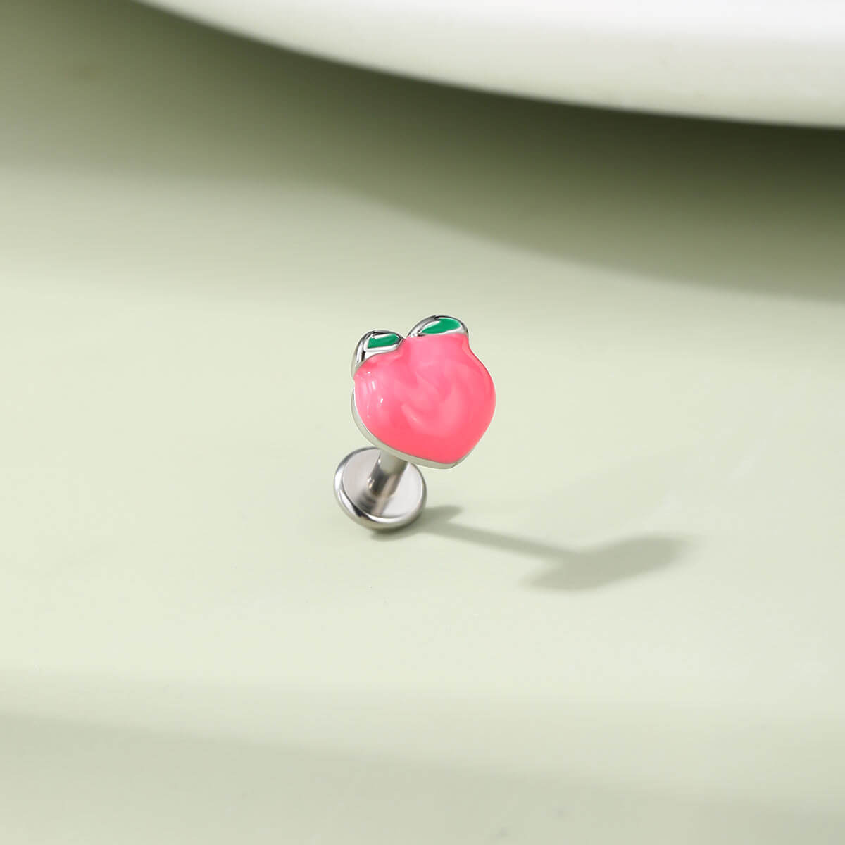 oufer flat back Peach cartilage stud