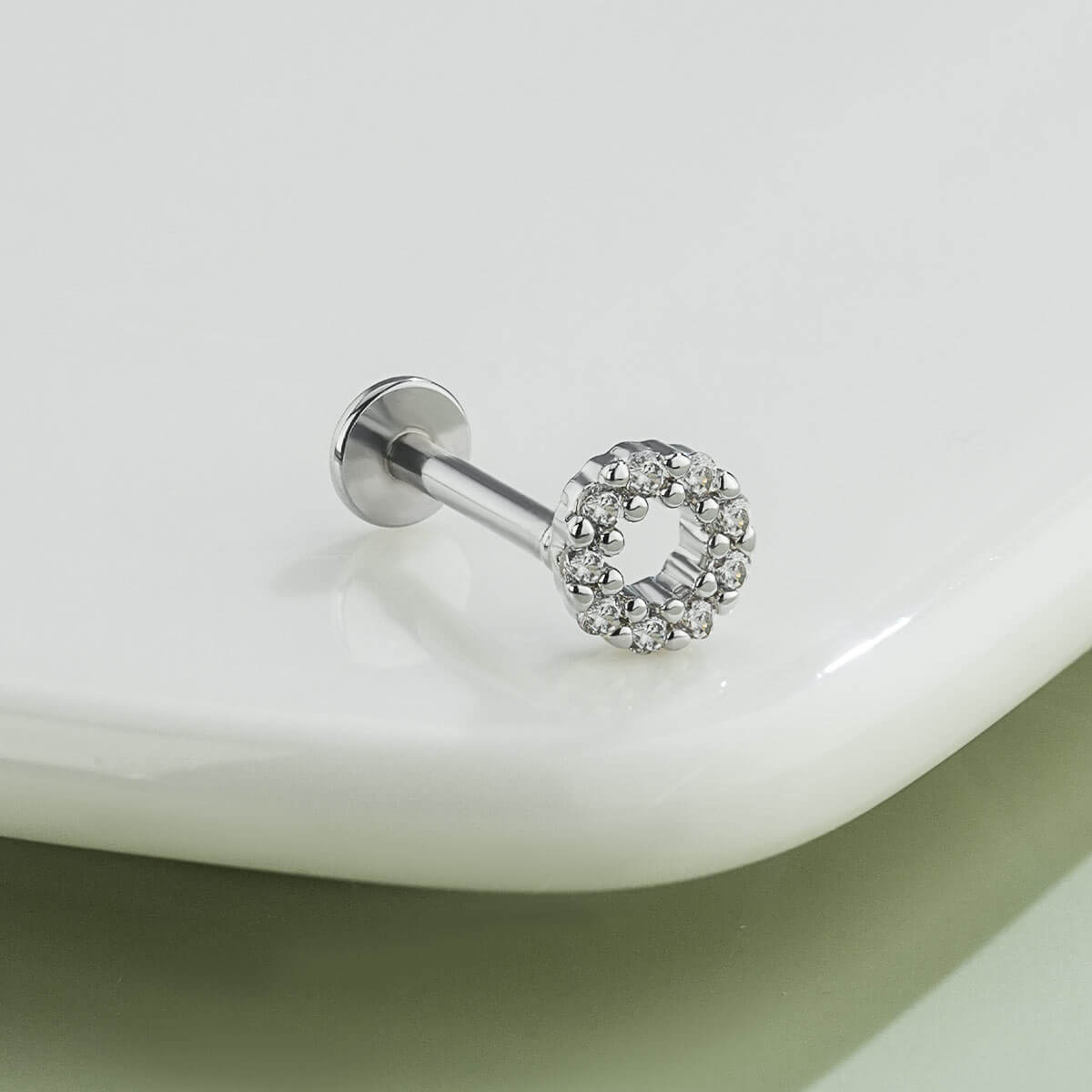 CZ Internally Threaded Helix Stud