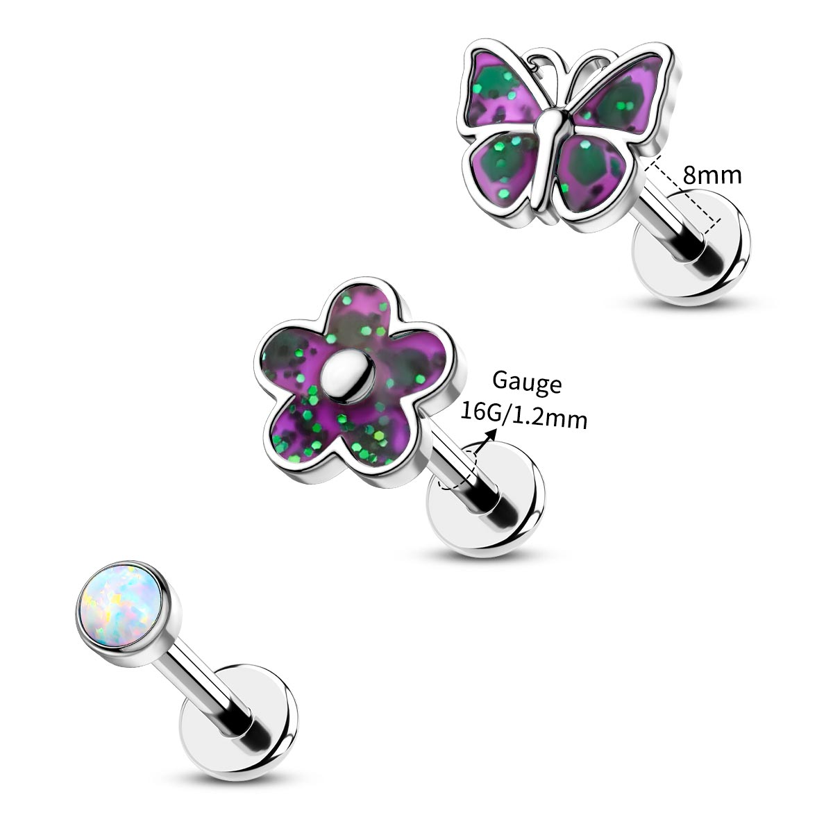16g helix stud set