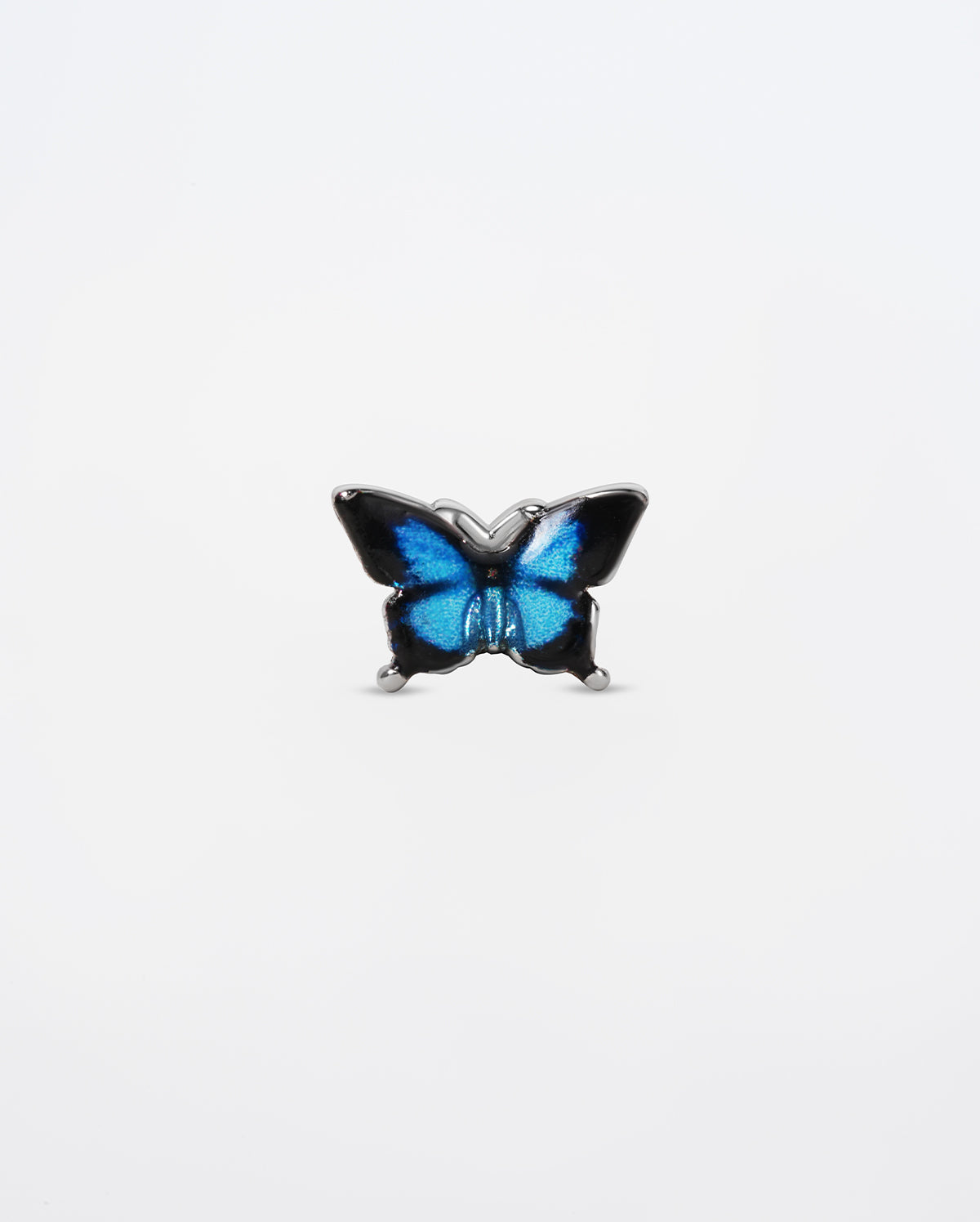 Blue Butterfly Internally Threaded Helix Stud