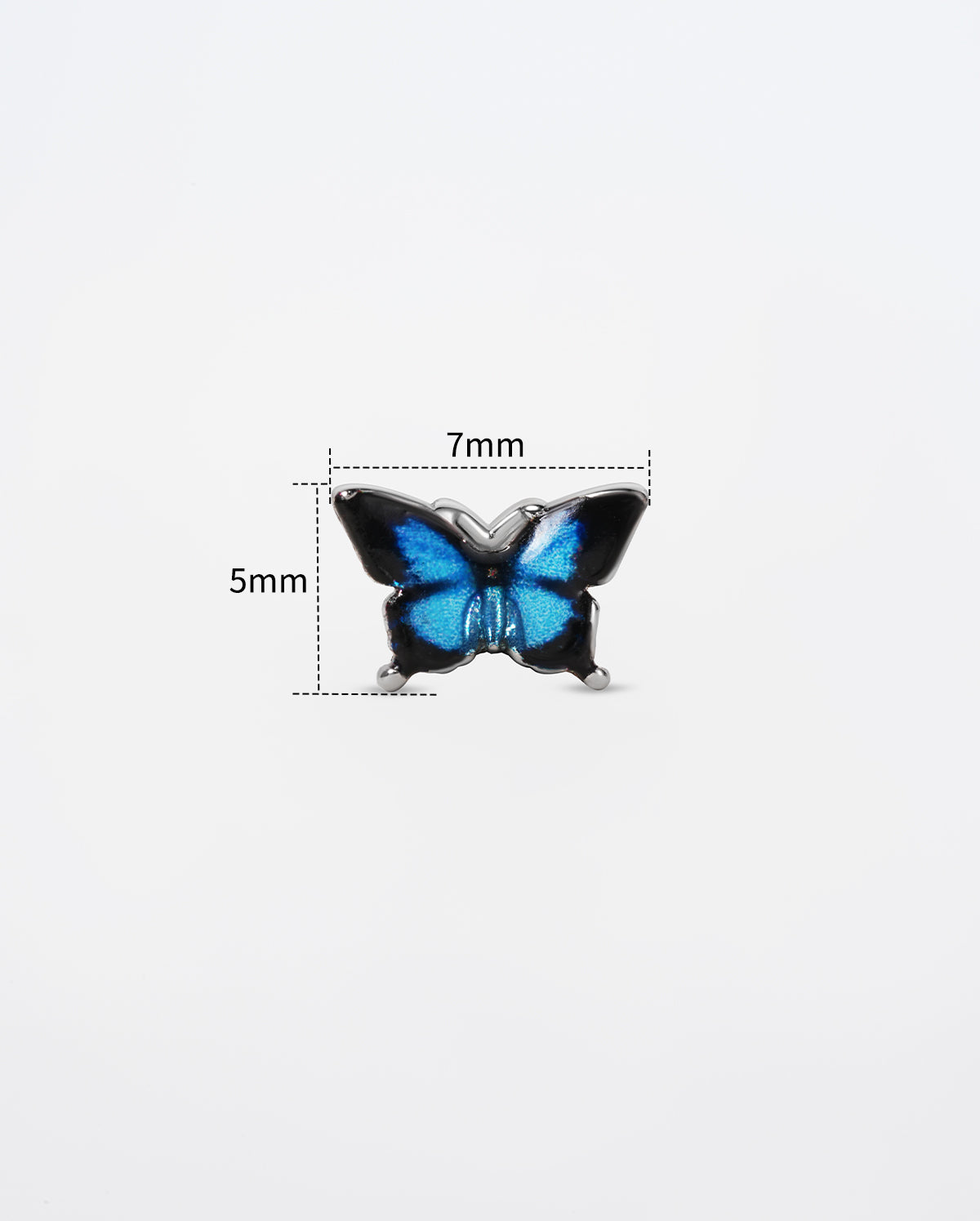 Blue Butterfly Internally Threaded Helix Stud