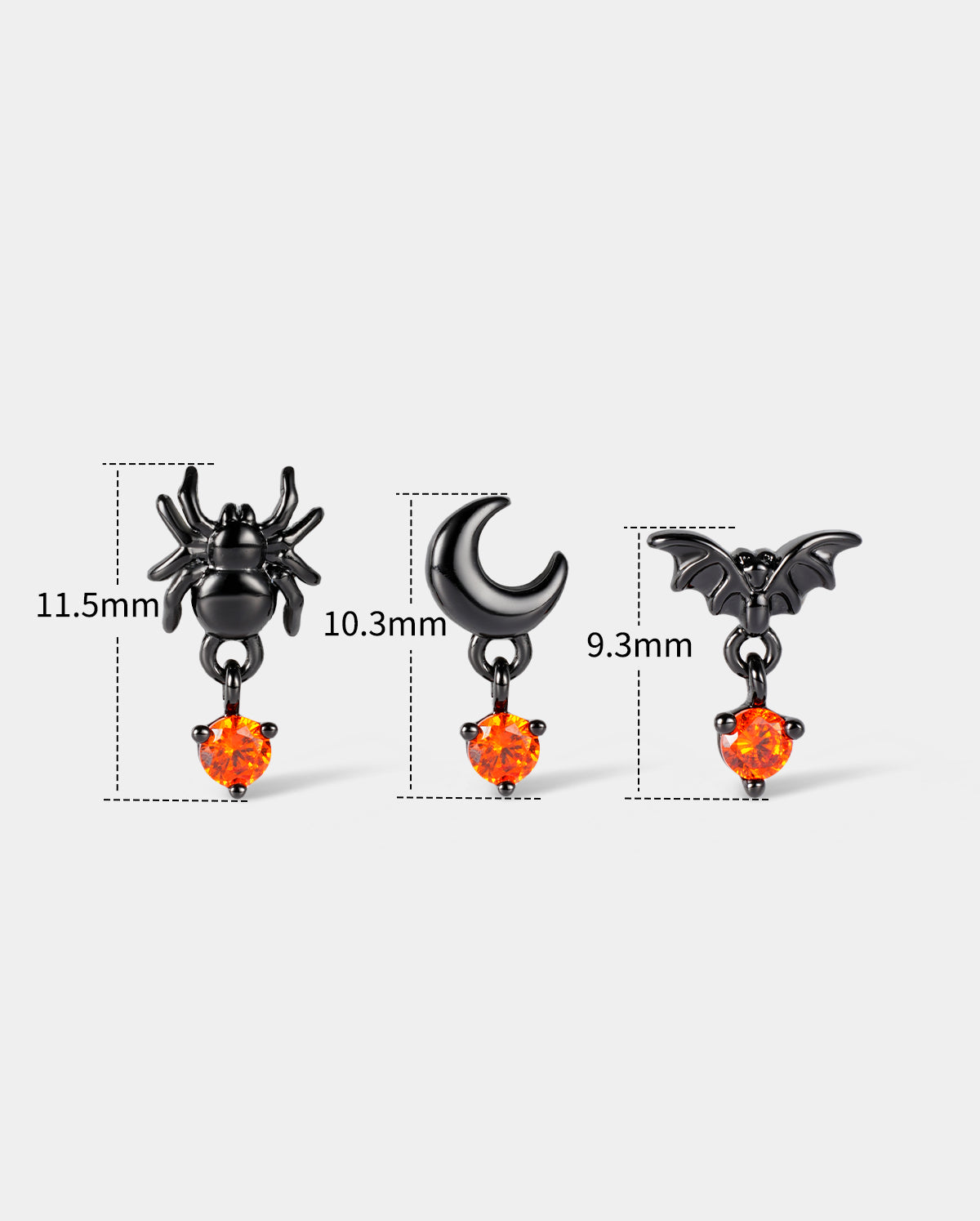 16G Coffin Black Lip Ring 8mm Lip Stud