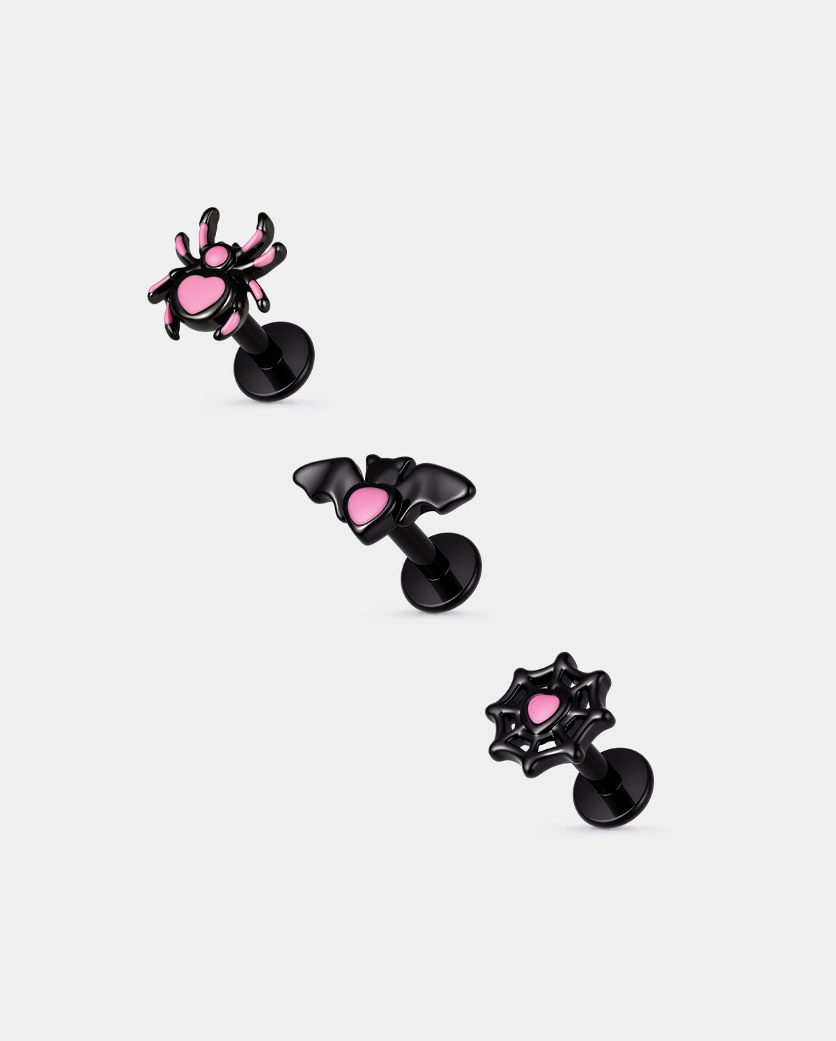16G Coffin Black Lip Ring 8mm Lip Stud
